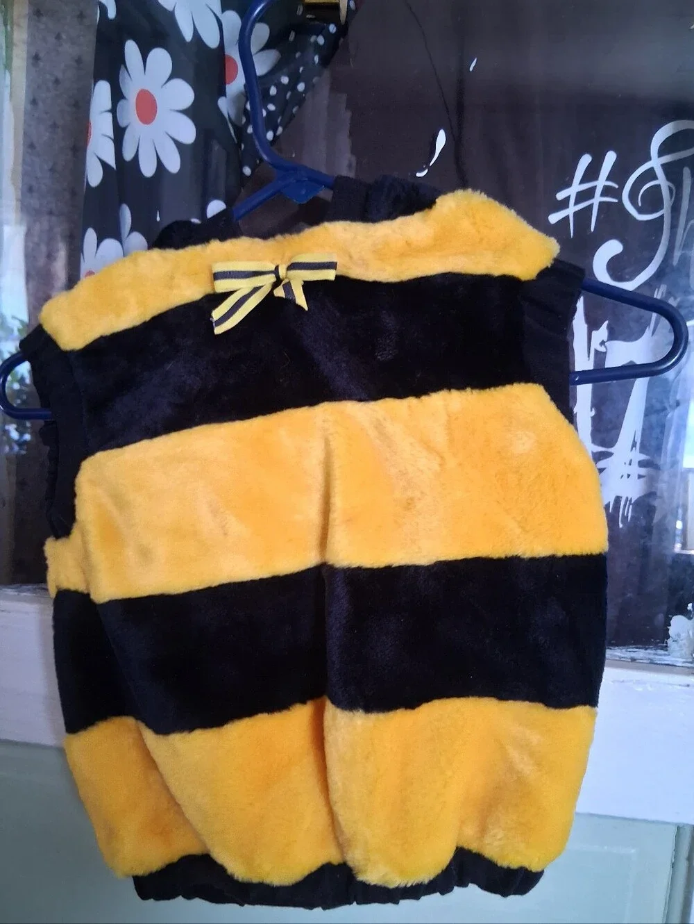 Fuzzy Bee Striped Vest - Yellow & Black